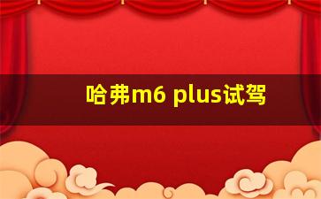 哈弗m6 plus试驾